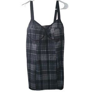 Plaid Bustier Mini Slip on Dress